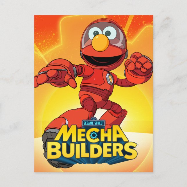Sesame Street | Mecha Builders Elmo i aktion Vykort (Framsida)