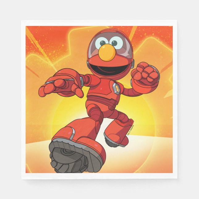 Sesame Street | Mecha Builders Elmo In Action Pappersservett (Framsidan)