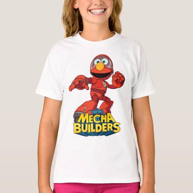 Sesame Street | Mecha Builders Elmo In Action T Shirt (Framsida)