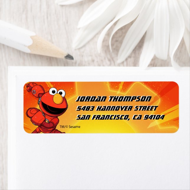 Sesame Street | Mecha Builders Elmo Returadress Etikett (Insitu)