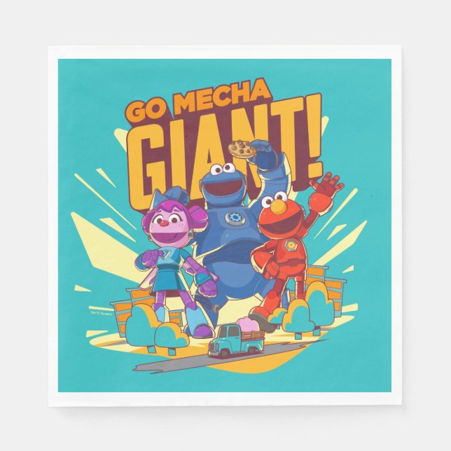Sesame Street | Mecha Builders Go Mecha Giant! Pappersservett (Framsidan)