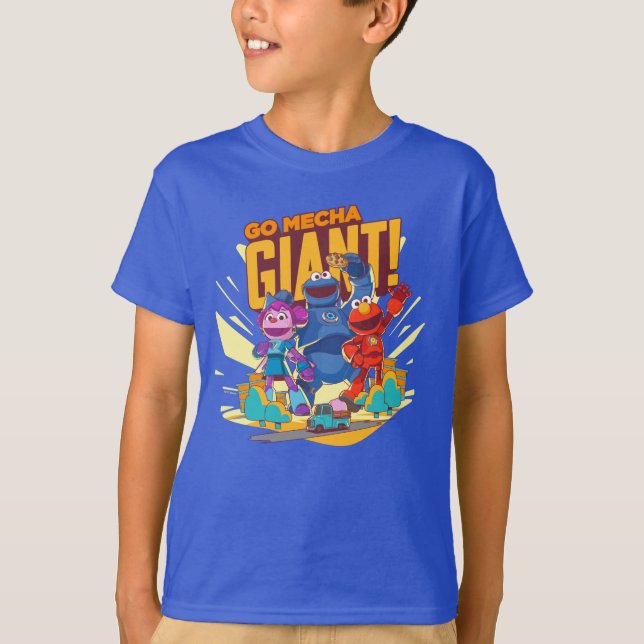 Sesame Street | Mecha Builders Go Mecha Giant! T Shirt (Framsida)
