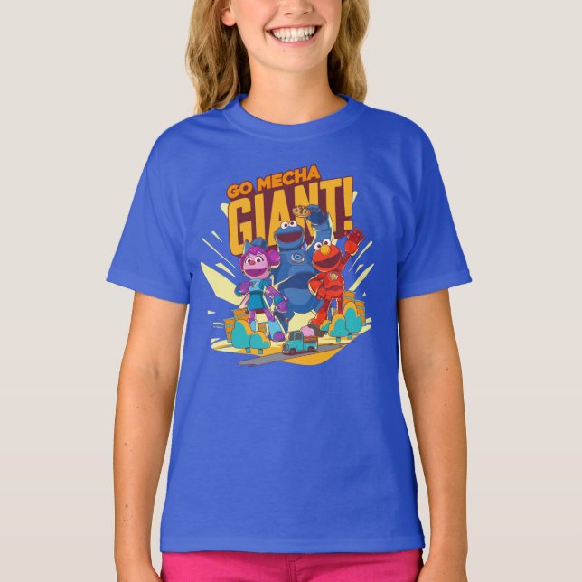 Sesame Street | Mecha Builders Go Mecha Giant! T Shirt (Framsida)