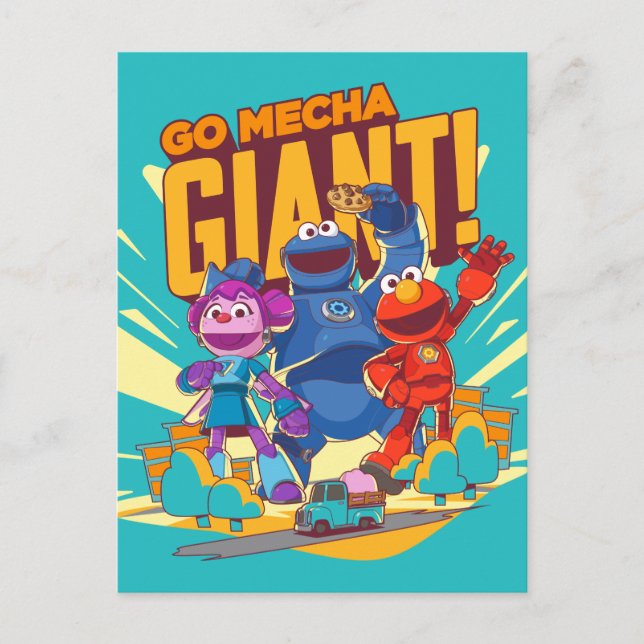 Sesame Street | Mecha Builders Go Mecha Giant! Vykort (Framsida)