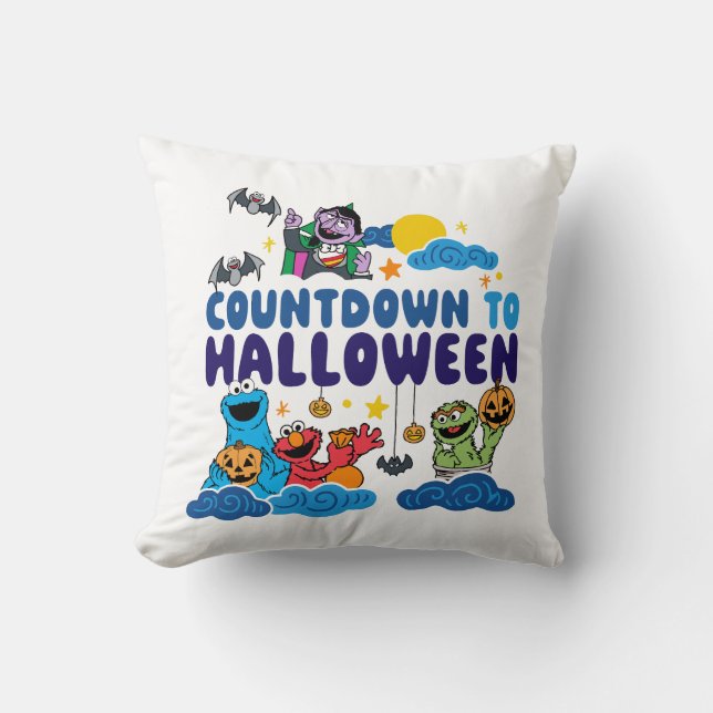 Sesame Street | Nedräkning till Halloween Kudde (Framsida)