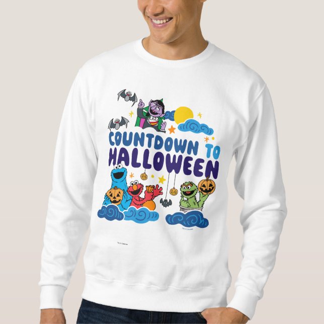 Sesame Street | Nedräkning till Halloween Lång Ärmad Tröja (Framsida)