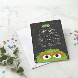 Sesame Street | Oscar Birthday Chalkboard Inbjudningar