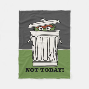 Sesame Street Oscar Grouch Inte i dag! Fleecefilt