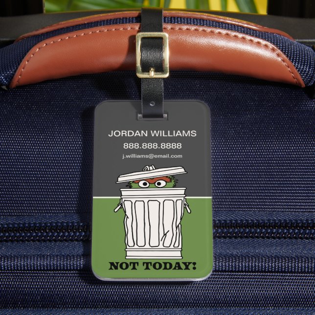 Sesame Street | Oscar Grouch | Lägg till din info Bagagebricka (Framsida Insitu 2)