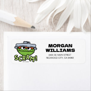 Sesame Street Oscar Grouch Scram! Returadress Etikett