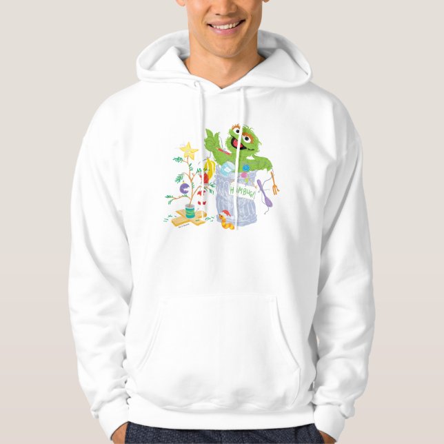 Sesame Street | Oscar - Julgran Hoodie (Framsida)
