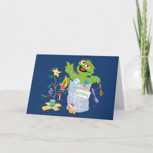 Sesame Street Oscar - Julgran Kort