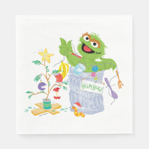 Sesame Street Oscar - Julgran Pappersservett