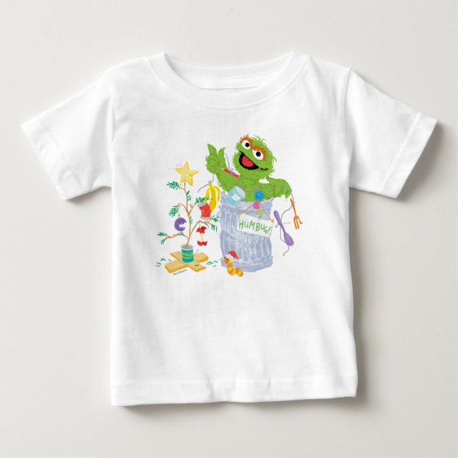 Sesame Street | Oscar - Julgran T Shirt (Framsida)