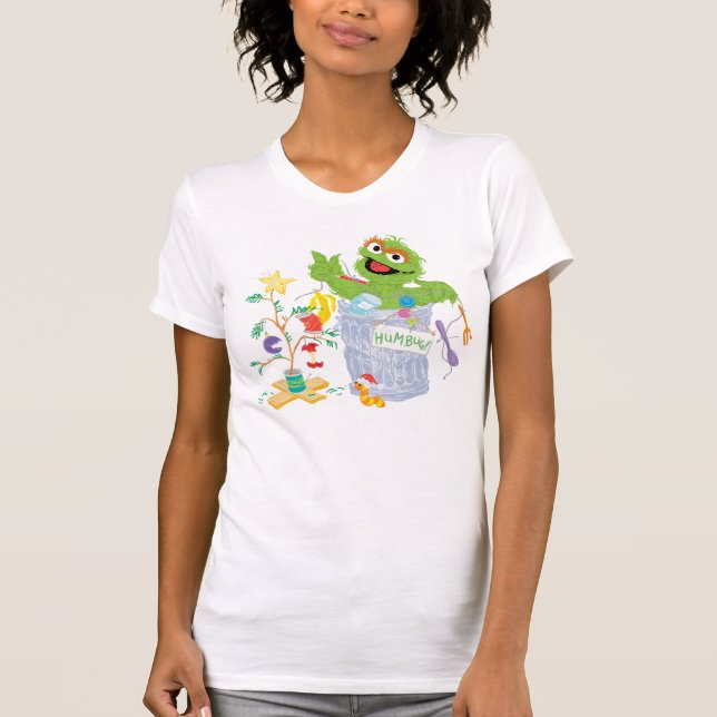 Sesame Street | Oscar - Julgran T Shirt (Framsida)