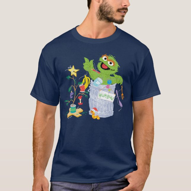 Sesame Street | Oscar - Julgran T Shirt (Framsida)