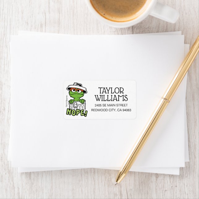 Sesame Street | Oscar the Grouch Nope! Adressetikett (Insitu)