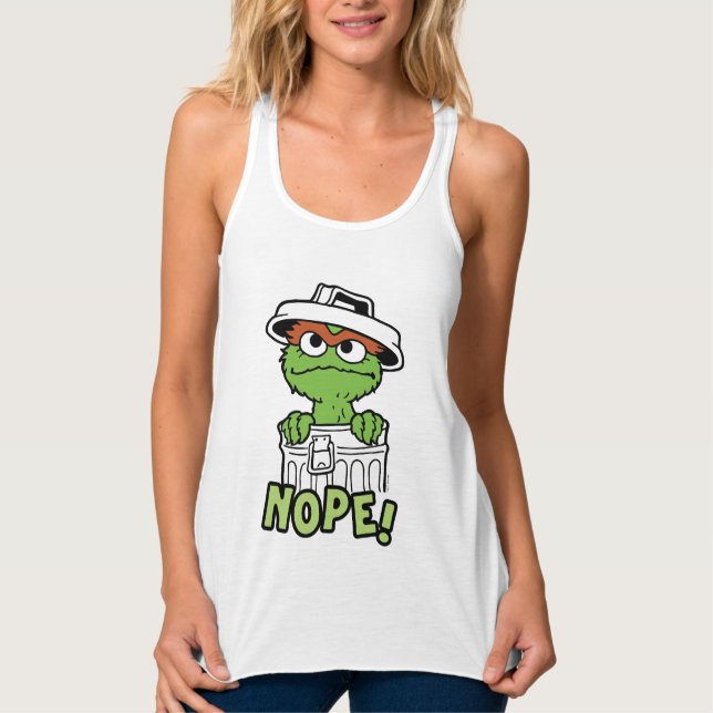 Sesame Street | Oscar the Grouch Nope! Linne Med Racerback (Framsida)