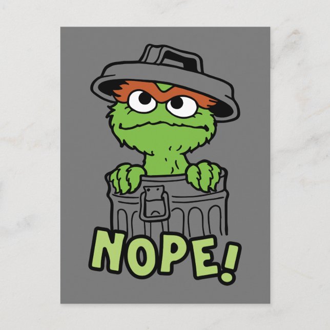Sesame Street | Oscar the Grouch Nope! Vykort (Framsida)