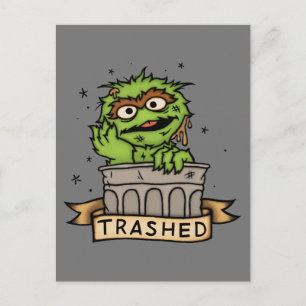 Sesame Street Oscar the Grouch skräpar ner Vykort