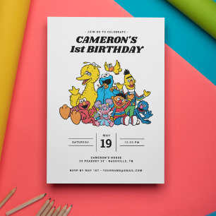 Sesame Street Pals 1:a födelsedagsinbjudan Inbjudningar