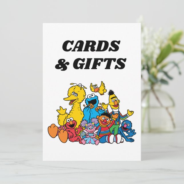 Sesame Street Pals 1st Birthday Cards & Gifts Sign Inbjudningar (Stående Fram)