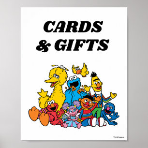 Sesame Street Pals 1st Birthday Cards & Gifts Sign Poster