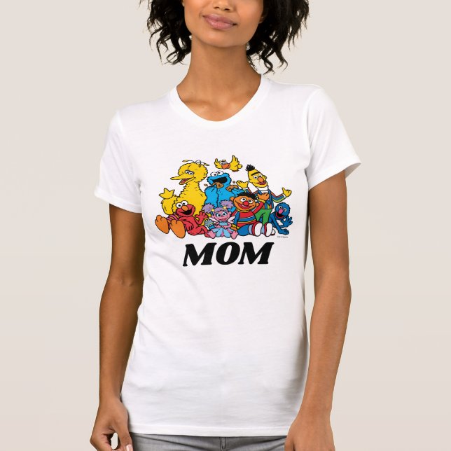 Sesame Street Pals 1st Birthday Mamma T Shirt (Framsida)