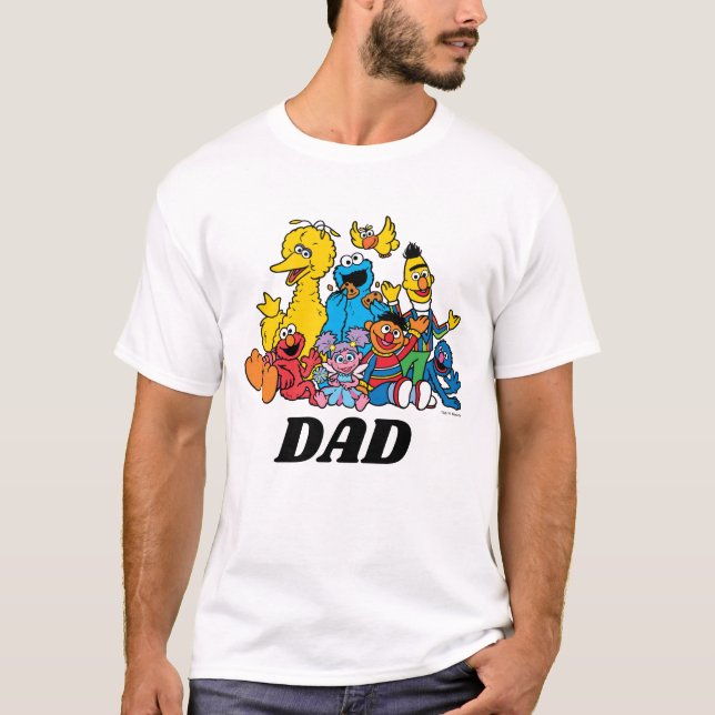 Sesame Street Pals 1st Birthday Pappa T Shirt (Framsida)