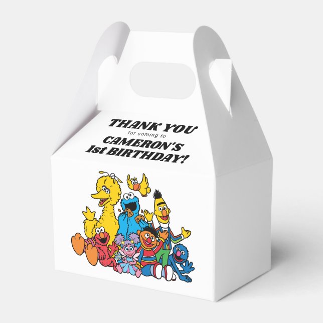 Sesame Street Pals 1st Birthday - Tack Presentaskar (Baksidan Sidan)
