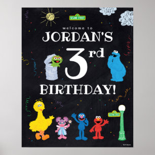 Sesame Street Pals 3:e födelsedag Välkommen Poster