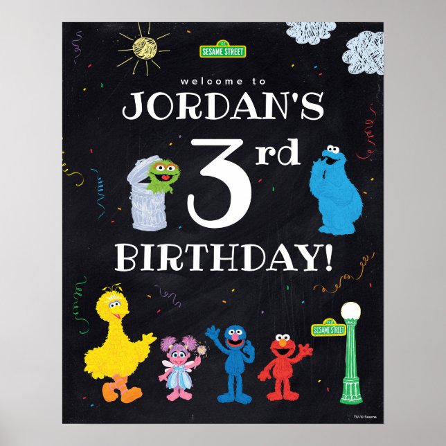 Sesame Street Pals | 3:e födelsedag Välkommen Poster (Framsidan)