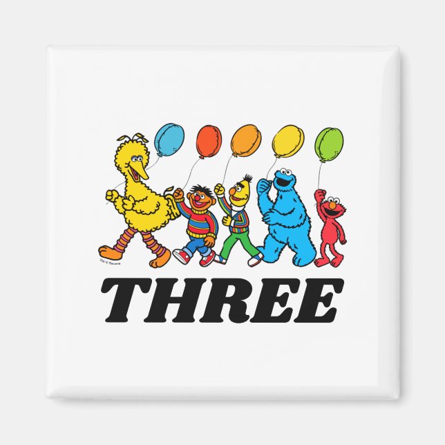 Sesame Street Pals 3rd Birthday Balloons Toddler  Magnet (Framsidan)