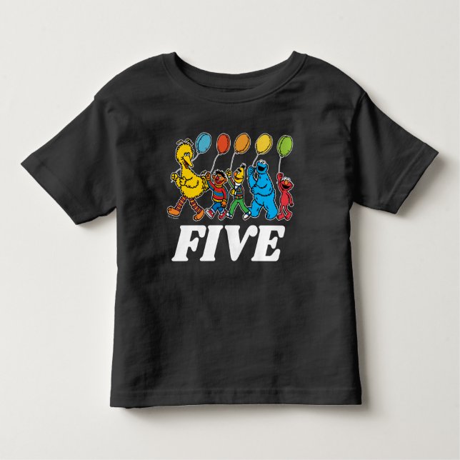 Sesame Street Pals | 5:e födelsedagsballongen Småb T Shirt (Framsida)