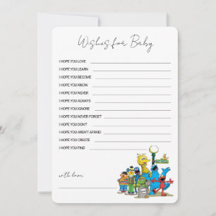 Sesame Street Pals Baby Shower Önskemål för Baby Anteckningskort