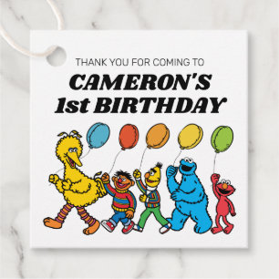 Sesame Street Pals Balloons Birthday Gåvor Etiketter