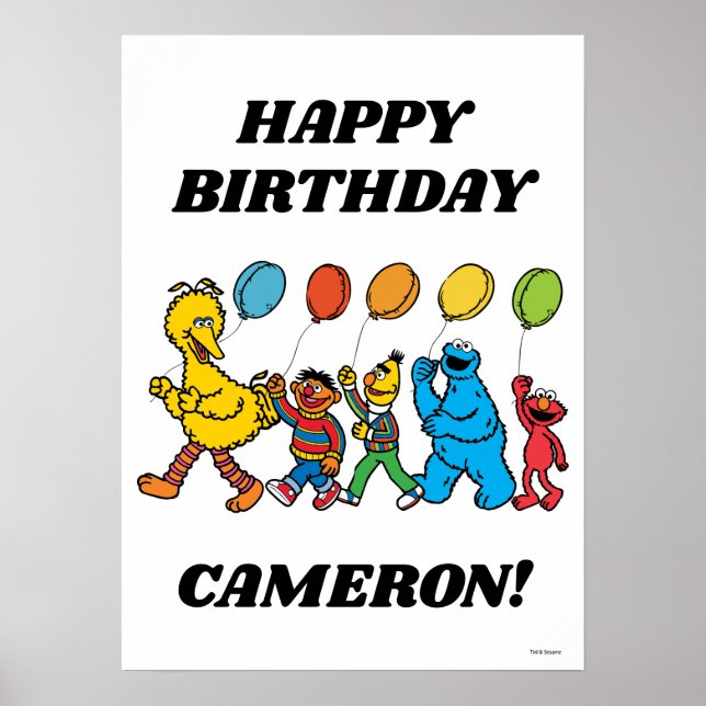 Sesame Street Pals Balloons Birthday Poster (Framsidan)