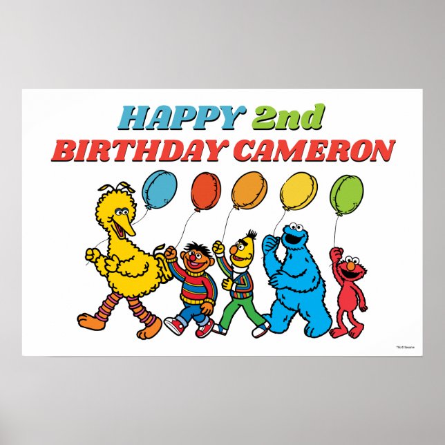 Sesame Street Pals Balloons Birthday Poster (Framsidan)