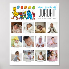 Sesame Street Pals Balloons Ett år på 12 månader Poster