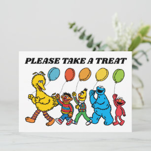 Sesame Street Pals Birthday Balloat tar ett exempe Inbjudningar