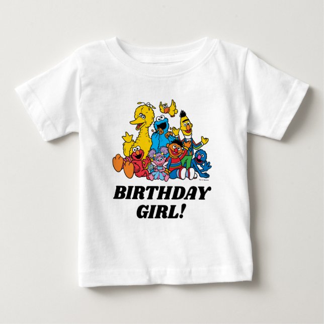 Sesame Street Pals Birthday Girl T Shirt (Framsida)