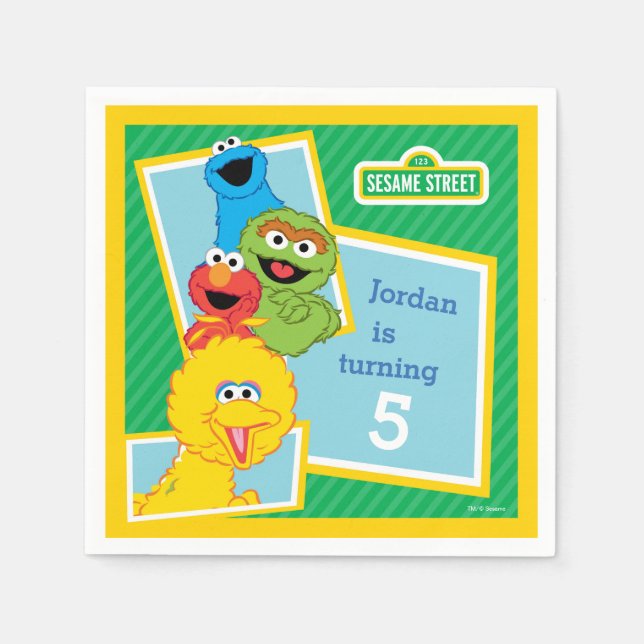 Sesame Street Pals Birthday Pappersservett (Framsidan)