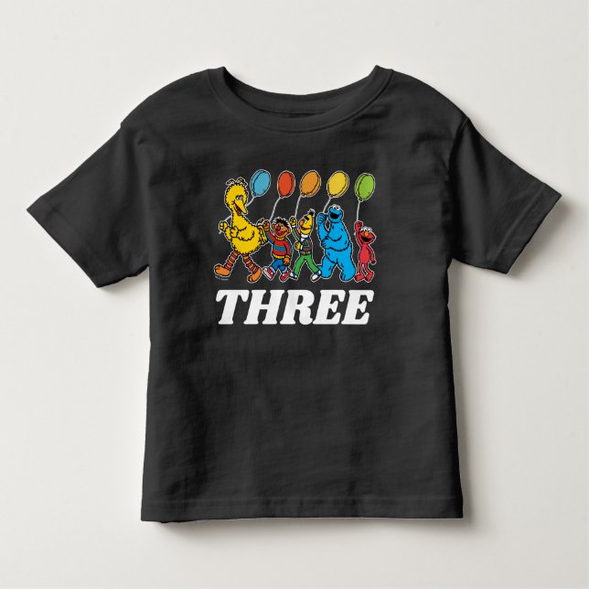 Sesame Street Pals | Bubblor från tredje födelseda T Shirt (Framsida)