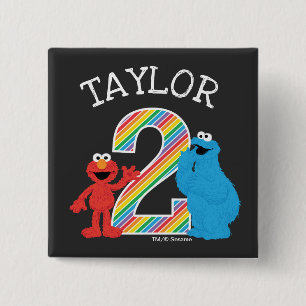 Sesame Street Pals Chalkboard Rainbow 2:a födelsed Knapp