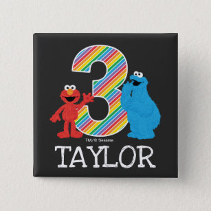 Sesame Street Pals Chalkboard Rainbow 3rd Birthday Knapp