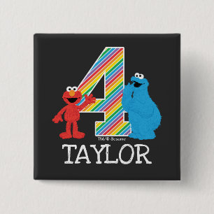 Sesame Street Pals Chalkboard Rainbow 4e födelseda Knapp