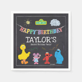 Sesame Street Pals Chalkboard Rainbow Birthday Pappersservett