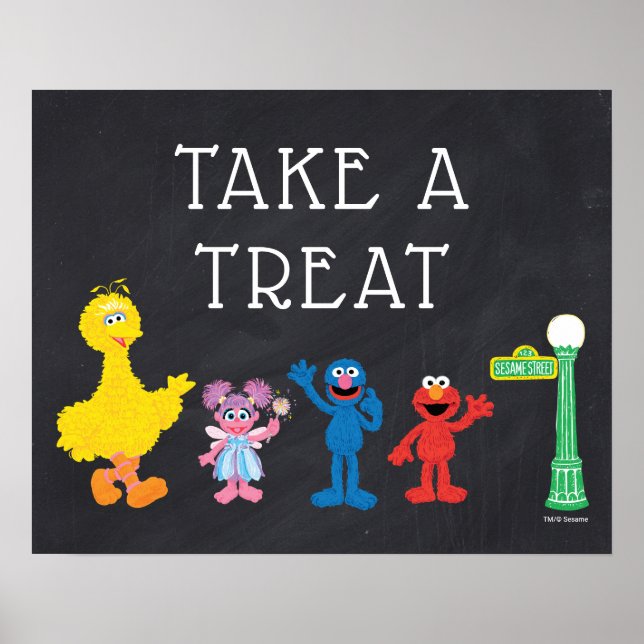 Sesame Street Pals Chalkboard Rainbow Birthday Poster (Framsidan)
