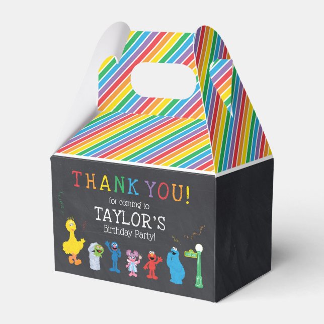 Sesame Street Pals Chalkboard Rainbow Birthday Presentaskar (Framsidan Sidan)