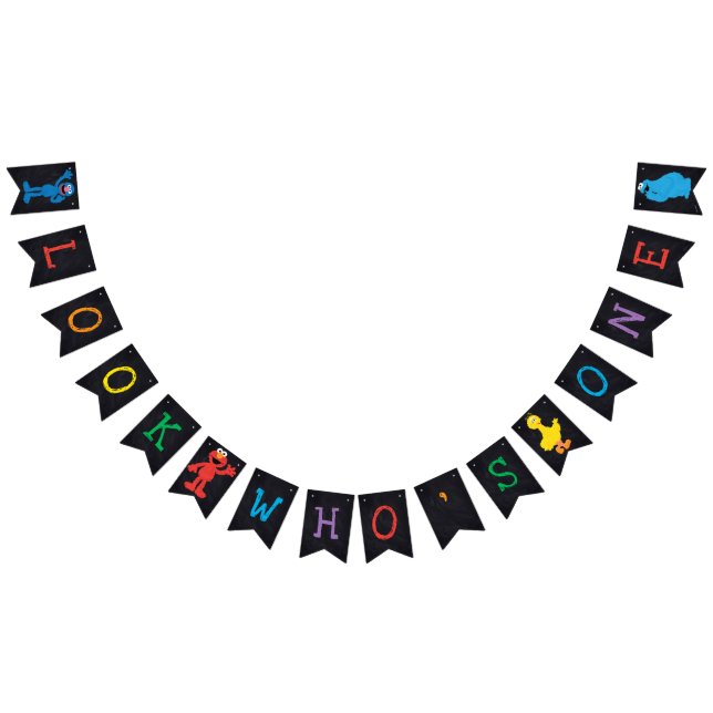 Sesame Street Pals Chalkboard Rainbow Birthday Vimplar (Alla)